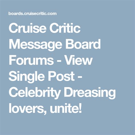 cruise critic boards celebrity